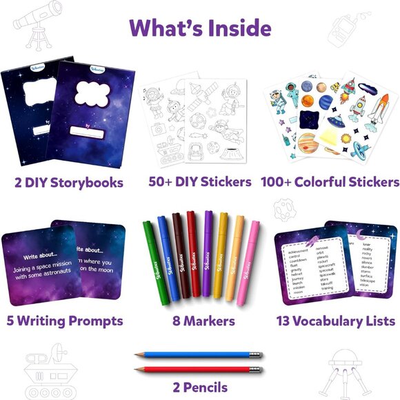 New Skillmatics My Storybook Art Kit Space Story Writing Stickers Creative Writi - Picture 13 of 16